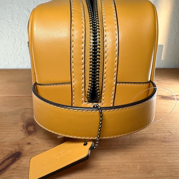 Coach Bags Coach Mens Varsity Toiletry Bag Nwt Yellow And Brown